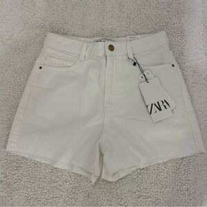 Zara White Denim Shorts
